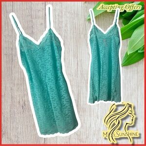 Victoria’s Secret - Sz S - mint green 100% nylon lace flower pattern transparent